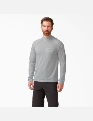 Ash Gray Dickies Cooling Performance Long Sleeve Sun T-Shirts | 179PNYSTR