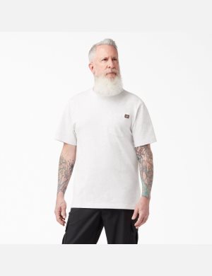 Ash Gray Dickies Short Sleeve Heavyweight Shirts | 915MLYAZD