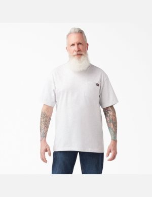 Ash Gray Dickies Short Sleeve Pocket Shirts | 726YFEMSU