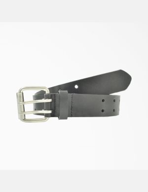 Black Dickies Big & Tall Leather Double Prong Buckle Belts & Suspenders | 973CFROLA