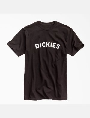 Black Dickies Block Text Graphic T-Shirts | 627FAXPRJ