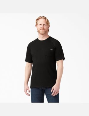 Black Dickies Cooling Short Sleeve Shirts | 621MBYCOL