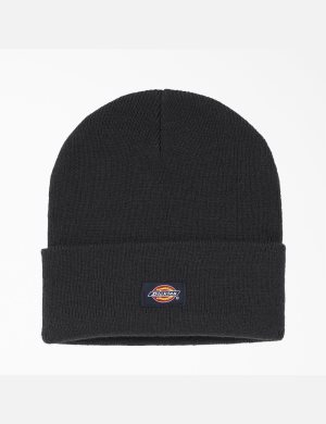 Black Dickies Cuffed Knit Hats | 850NJEFXC