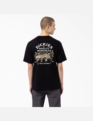 Black Dickies Fort Lewis Graphic Short Sleeve T-Shirts | 216REHOWM