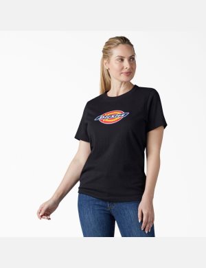 Black Dickies Graphic Logo T-Shirts | 830EYIUWH