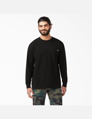 Black Dickies Heavyweight Crew Neck Shirts | 859LXRTSV