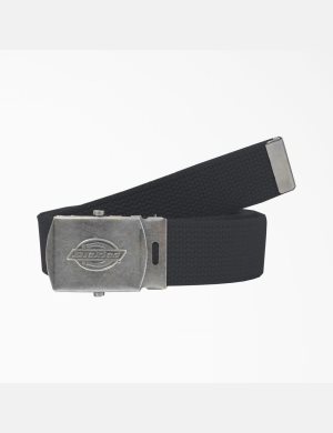 Black Dickies Military Buckle Web Belts & Suspenders | 917BJKWHF