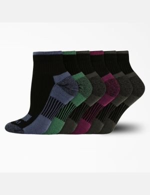 Black Dickies Moisture Control Quarter Socks | 563QLNKMZ