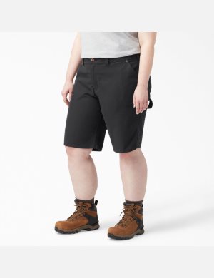 Black Dickies Plus Duck Carpenter Shorts | 398QMDNFV