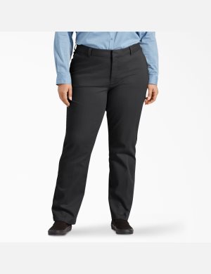 Black Dickies Plus Perfect Shape Straight Leg Pants | 397LJPQBE