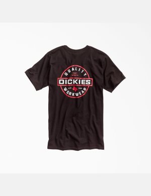 Black Dickies Quality Workwear Graphic T-Shirts | 057ALODBW