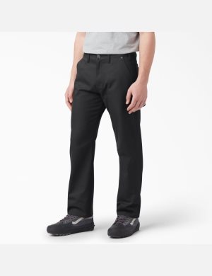 Black Dickies Regular Duck Carpenter Pants | 620MUAJQW