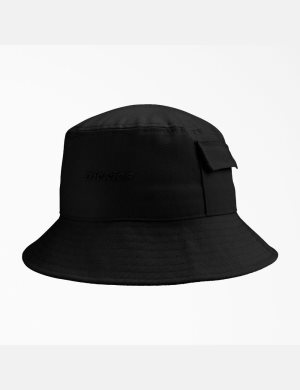 Black Dickies Script Bucket Hats | 831KCANMZ