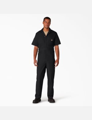 Black Dickies Short Sleeve Coveralls | 593HZTGYM