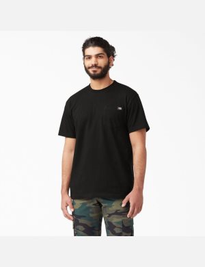 Black Dickies Short Sleeve Heavyweight T-Shirts | 105IFUAHM