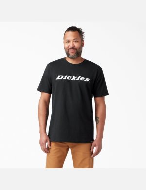 Black Dickies Short Sleeve Relaxed Fit Icon Graphic T-Shirts | 803FOWIMU