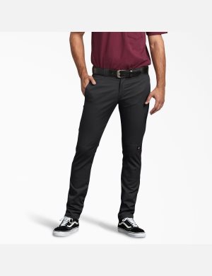 Black Dickies Skinny Fit Straight Leg Double Knee Pants | 146ENOTFL