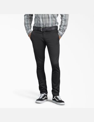 Black Dickies Skinny Fit Straight Leg Work Pants | 204YFLHGO