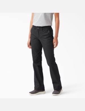 Black Dickies Slim Bootcut Twill Pants | 495TRIHOW