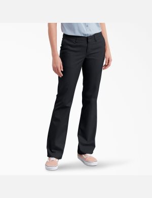 Black Dickies Slim Fit Bootcut Work Pants | 364JNUXYL