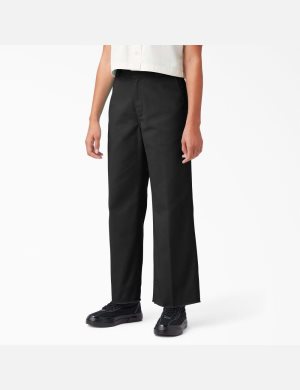 Black Dickies Twill Cropped Pants | 936XZHVLR