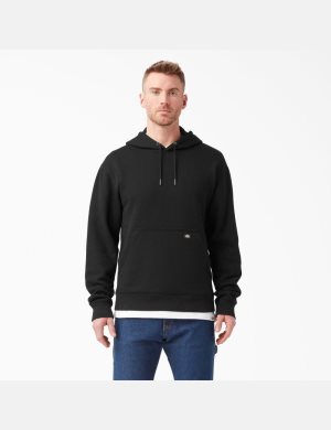 Black Dickies Water Repellent Logo Sleeve Hoodies | 764QYPKIM