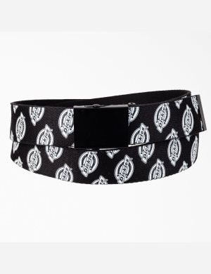 Black Dickies Web Logo Print Belts & Suspenders | 218AVERZQ