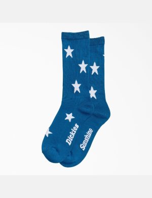 Blue Dickies New York Sunshine x Stars Socks | 873IRXJSK