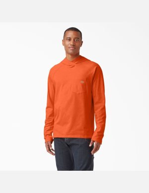 Bright Orange Dickies Cooling Performance Long Sleeve Sun T-Shirts | 419LZIXHQ