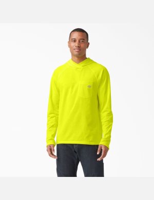 Bright Yellow Dickies Cooling Performance Long Sleeve Sun Shirts | 195NPKYMW