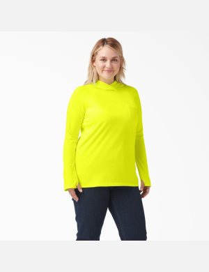 Bright Yellow Dickies Plus Cooling Performance Sun Shirt | 803VXFCSR