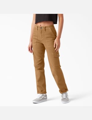 Brown Duck Dickies Cuffed Utility Carpenter Pants | 568OKCSQM