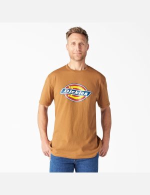 Brown Duck Dickies Logo Graphic T-Shirts | 129WFHYVE