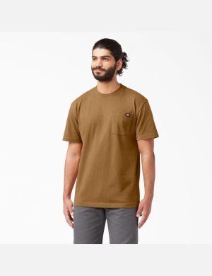 Brown Duck Dickies Short Sleeve Heavyweight Shirts | 264RTFWGQ