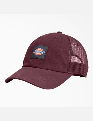 Burgundy Dickies Canvas Trucker Hats | 817IFGXBZ