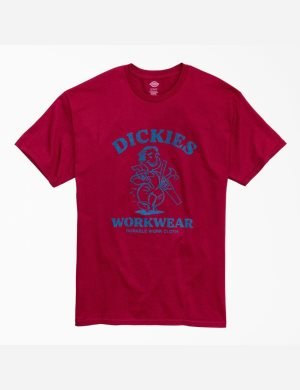 Burgundy Dickies Durable Work Cloth Graphic T-Shirts | 821XBSUKE