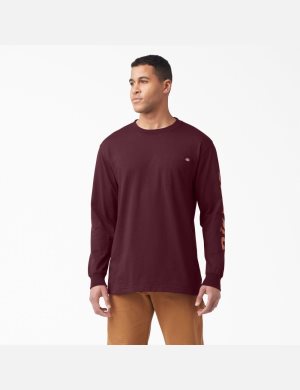 Burgundy Dickies Graphic Shirts | 576TYDONF