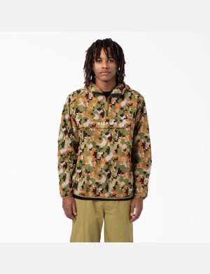 Camo Dickies Pacific Quarter Zip Packable Coats & Jackets | 037OGEUPL