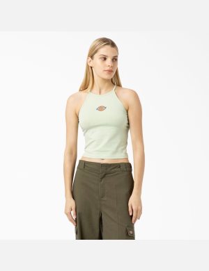 Celadon Green Dickies Chain Lake Cropped Tank Top | 926DTWHRV