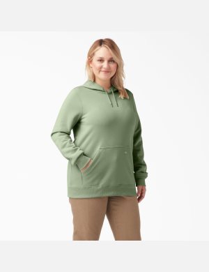 Celadon Green Dickies Plus Heavyweight Logo Sleeve Hoodies | 708WXODLS