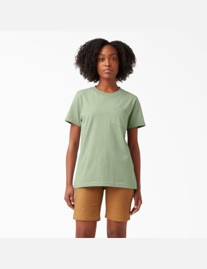 Celadon Green Dickies Short Sleeve Heavyweight T-Shirts | 167USXAJB