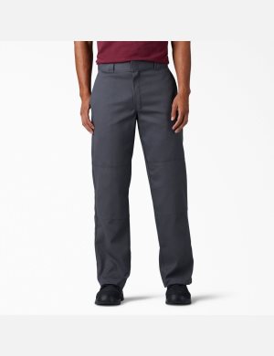 Charcoal Gray Dickies FLEX Loose Double Knee Pants | 740IZHDSG