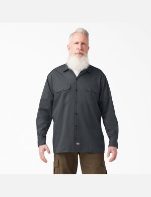 Charcoal Gray Dickies Shirts | 802DYHSCO