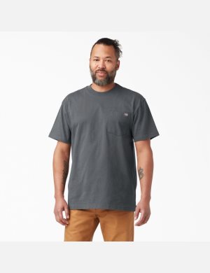 Charcoal Gray Dickies Short Sleeve Heavyweight T-Shirts | 056YWCPUL