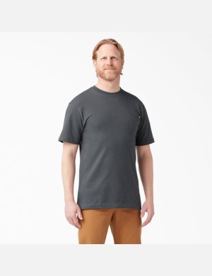 Charcoal Gray Dickies Short Sleeve Pocket T-Shirts | 042TRWHQP