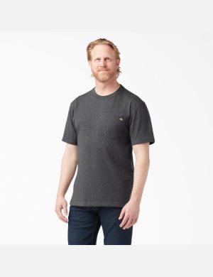 Charcoal Gray Heather Dickies Short Sleeve Heavyweight Heathered T-Shirts | 247AVWLME