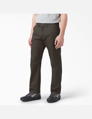 Chocolate Brown Dickies Regular Duck Carpenter Pants | 526DFVXEB