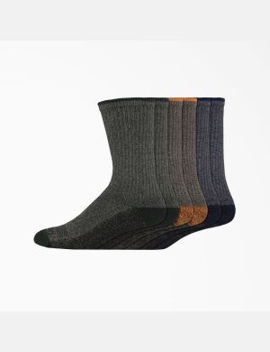 Dark Assorted Dickies Moisture Control Crew Work Socks | 697BGYZQN