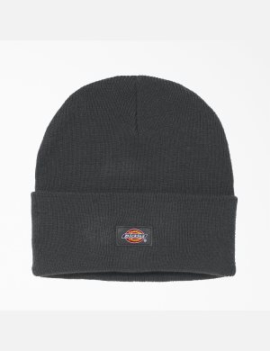 Dark Charcoal Dickies Cuffed Knit Hats | 076KBEISH