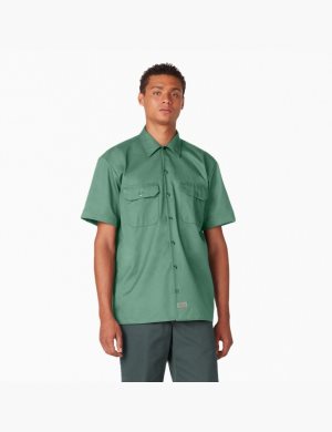 Dark Ivy Dickies Short Sleeve Shirts | 483LSVPIF